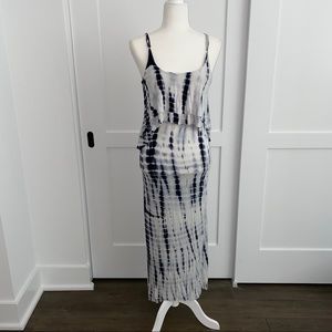 Blue and white tie dye maxi dress